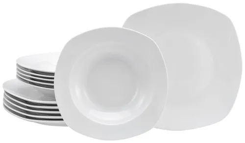 CreaTable Amelie 12-tlg Tafelservice (Weiß) in weiß von CreaTable