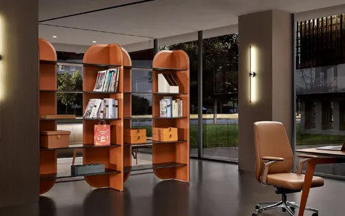 Modernes Wandregal für Wohnzimmer und Büro - Praktisches Wandregal mit 10 Fächern, ideal für Bücher und Dekoration. Maße: 240 x 40,9 x 205 cm, aus robustem MDF. Perfekt für jeden Raum, inklusive Arbeitszimmer und Flur.