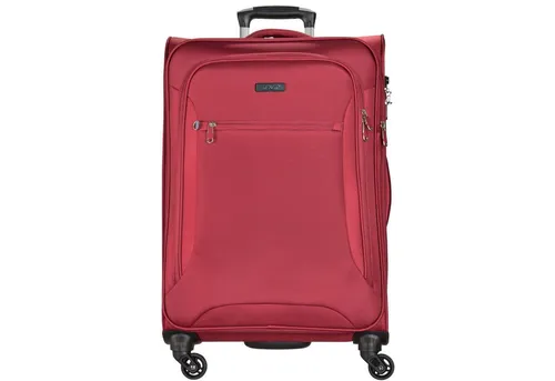 d&n Travel Line 6400 4-Rollen Trolley 78 cm - Rot - Trolley in leuchtendem Rot, ausgestattet mit 4 Rollen für müheloses Reisen und optimalen Komfort.
