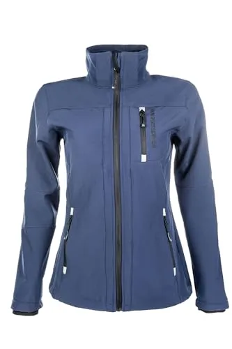 HKM 5273 Softshelljacke Sport, Damen Mädchen Jacke Regenjacke Kapuze, Blau (Dunkelblau), M