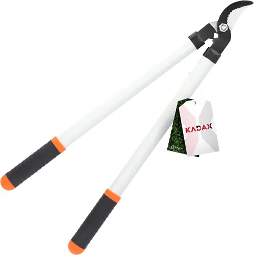 KADAX Zweihändige Ambossgartenschere - Baumscheren & Gartenscheren mit scharfer Stahlklinge und leichten Aluminiumgriffen, ideal für präzises Schneiden von dicken Zweigen bis 15 mm, für einen gepflegten Garten.