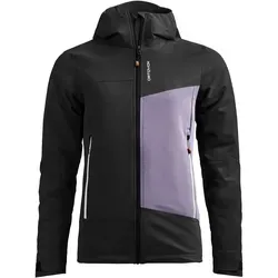 Ortovox Seceda Softshell Jacket Women Black Raven (L) - Funktionsjacke für Bergtouren, wind- und wasserabweisend mit optimaler Klimaregulation dank Merinowolle. Ergonomischer Schnitt und elastisches Material bieten volle Bewegungsfreiheit.