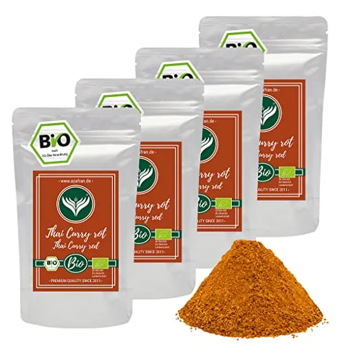 Azafran BIO Rotes Thai Curry Pulver, thailändische Küche, Currypulver rot asiatisch 1 kg