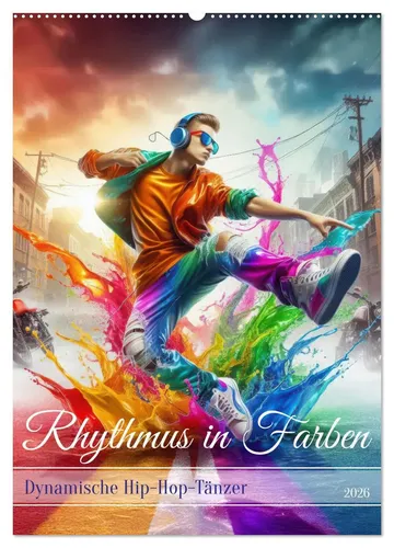 Fotodesign Verena Scholze - Rhythmus in Farben Kalender 2025 - Kalender mit 14 Seiten, präsentiert die Dynamik des Hip-Hop Tanzes. Ideal für Tanzliebhaber und als Geschenk, bietet er eine farbenfrohe Inspiration für jeden Monat.
