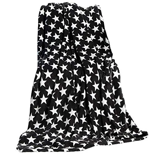 CelinaTex Flauschige Kuscheldecke 150 x 200 cm schwarz
