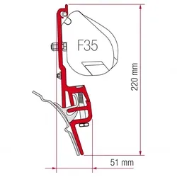 F45 Kit Brandrup VW T4 - Montage ohne Bohren - Caravan-Zubehör mit 2 Halterungen von 8 cm, ideal für eine einfache und schnelle Installation ohne Bohren.