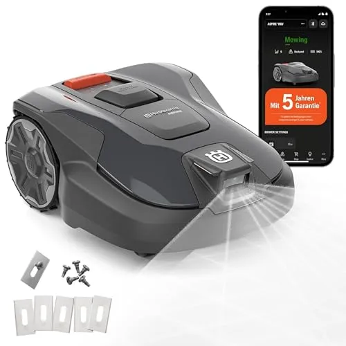 HUSQVARNA Automower® Aspire R6V Mähroboter – ohne Begrenzungskabel, AI Vision, GPS-Navigation, App-Steuerung, virtuelle Zonen, bis 600 m² + 6 Endurance Ersatzmesser