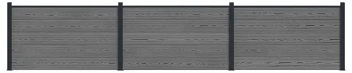 vidaXL Zaunelement 3er Set WPC und Aluminium Grau - Modernes Zaunelement für den Außenbereich, bestehend aus robustem WPC und Aluminium. Bietet Privatsphäre und Sicherheit, ist wetterbeständig und pflegeleicht – ideal für Gartenlandschaften und Terrassen.