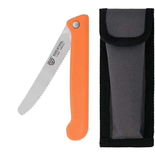 GRÄWE Klappmesser mit Wellenschliff - Klappmesser für Frühstück und unterwegs, scharfe Wellenschliffklinge aus Spezialstahl, ideal für Brötchen, Tomaten und mehr.