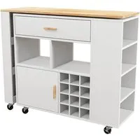 Küchenwagen & Bartisch 2 in 1 mit Weinregal von Costway