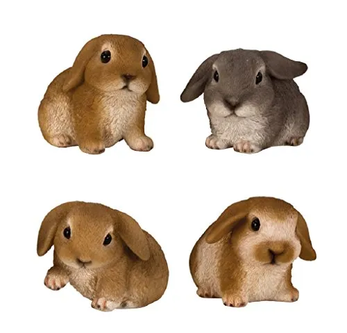 Geschenkestadl 4 er Set Hasen Figuren für Haus und Garten Kleintiere Häschen Hase Schlappohr