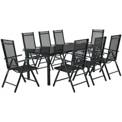 Juskys Aluminium Gartengarnitur Milano - Gartenmöbel-Set mit großem Tisch und 8 Stühlen, ideal für gesellige Abende im Freien und perfekte für Grillpartys und Familienfeiern.