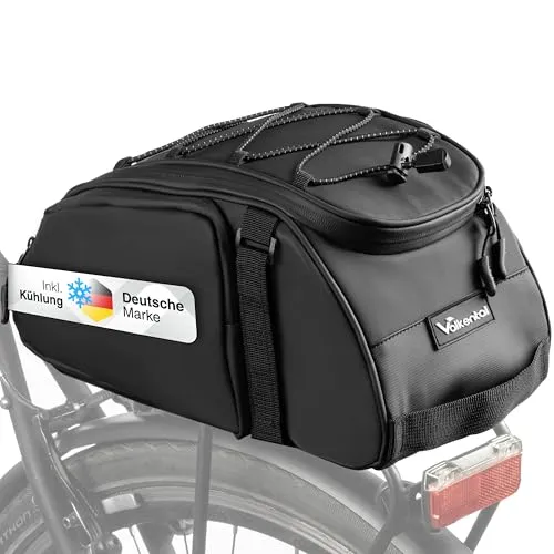 Valkental 3-in-1 Gepäckträgertasche für Fahrräder - Die vielseitige Valkental 3-in-1 Fahrradtasche bietet 10 L Stauraum und kann als Rucksack oder Umhängetasche genutzt werden. Wasserfest und mit reflektierenden Elementen ausgestattet, ist sie ideal für Alltag und Touren.