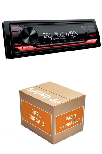 JUST SOUND best choice for caraudio Autoradio JVC KD-X282DBT für Opel Corsa C Grundig R2001 Matt-Chrom Autoradio (RDS, AM/FM Radio, Animiertes Display, Freisprecheinrichtung, 1 DIN)