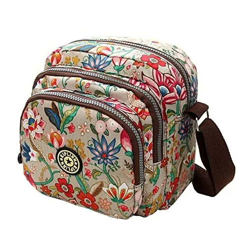 whatUneed Mama Umhängetasche, Leichte Umhängetasche Nylon Wasserdichte Messenger Bags für Frauen, Multi Pocket Handtasche für Damen und Mädchen