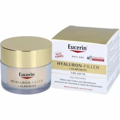 Eucerin Anti-Age Elasticity+Filler Tagescreme 50 ml - Mit LSF 15 und UVA-Schutz, verbessert die Hautelastizität und mildert Falten