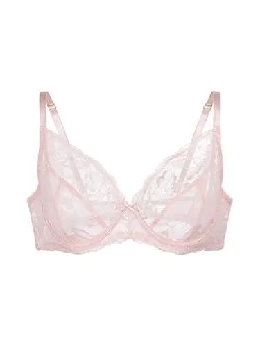 Dorina Perfect Lace Vollschalen-Bügel-BH – Leicht Gepolstert für Natürliche Form – Glatter Stoff & Verstellbarer Halt, Rosa