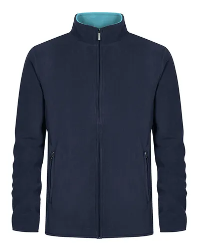 Promodoro Fleecejacke 7961, navy-aqua, Größe L - Funktionsjacken, warme und bequeme Fleecejacke ideal für Outdoor-Aktivitäten und Freizeit.