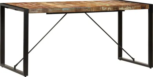 vidaXL Esstisch 160x80 cm aus massivem Altholz - Rustikaler Esstisch aus hochwertigem Altholz, stabil durch pulverbeschichtete Stahlbeine, ideal für ein einzigartiges Wohnambiente.