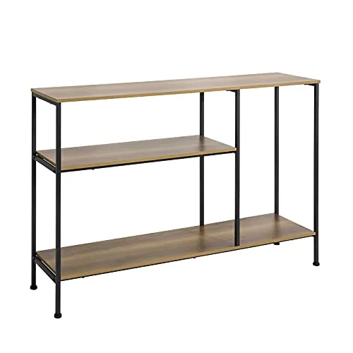 SoBuy FSB35-PF Vintage Konsolentisch - Konsolentisch mit 3 Ablagen aus robustem PB und Metall, ideal für Flur oder Wohnzimmer. Verstellbare Füße sorgen für Stabilität auf unebenen Böden.