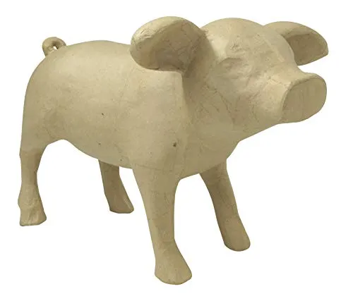 Décopatch Ferkel aus Pappmaché Größe L - Personalisierbar - Handgefertigtes Ferkel aus Pappmaché in Größe L (41 x 27 x 28 cm). Ideal zum kreativen Gestalten mit Décopatch Papiere und Farben – perfekt für DIY-Projekte und als individuelles Geschenk!
