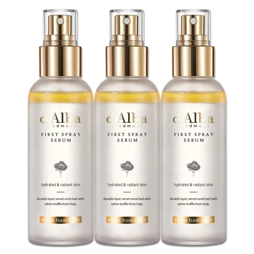 d'Alba First Spray Serum – Gesichtsspray für strahlende Haut - Luxuriöses Spray-Serum mit weißem Trüffel, das sofortige Feuchtigkeit spendet und müde Haut revitalisiert. Ideal für jeden Hauttyp und auch über Make-up anwendbar. Erlebe gepflegte, strahlende Haut mit jedem Sprühstoß!