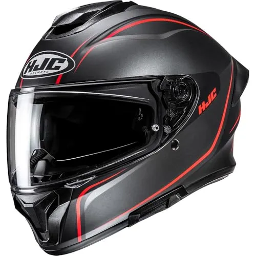 HJC C71 Quez Integralhelm M - Hoher Komfort in Schwarz-Rot Matt - Hochwertiger Integralhelm für ATV, Onroad und mehr. Mit kratzfestem Visier, optimaler Belüftung und leichtem Design für besten Tragekomfort.