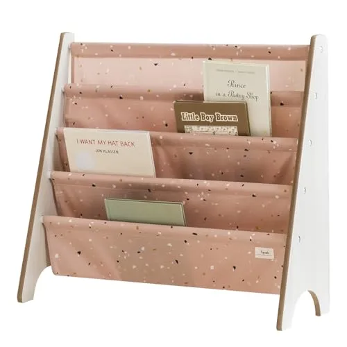 Sprouts Bücherregal Terrazzo Clay - Kinderzimmermöbel: Praktisches Bücherregal aus 100% recyceltem Polyester, ideal für kleine Leseratten mit 4 Fächern auf Augenhöhe und sanfter Farbgebung.