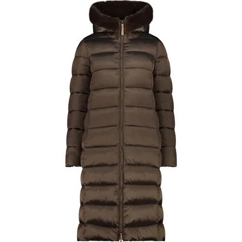 CMP Woman Coat FIX Hood dark malto (P981) 40 - Funktionsjacke für Damen, ausgestattet mit Feel Warm Flock Wattierung für optimale Wärme und Schutz bei kalten Bedingungen. Wasserabweisend und mit Kapuze, ideal für den Alltag.