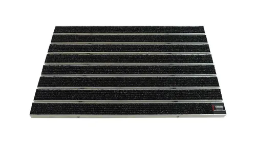Emco Fußmatte Eingangsmatte DIPLOMAT, Large Rips Anthrazit, rechteckig, Höhe: 17 mm, Größe: 750x500 mm, für Innen- und überdachten Außenbereich