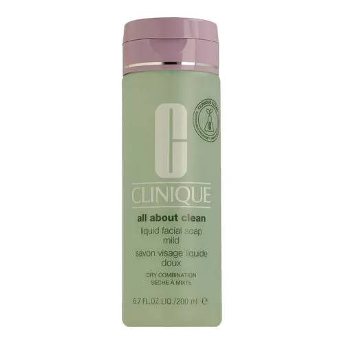 Clinique All About Clean Liquid Facial Soap Mild (200 ml) - Gesichtsreinigung mit sanfter Formel für empfindliche Haut, entfernt effektiv Make-up und Unreinheiten ohne auszutrocknen.