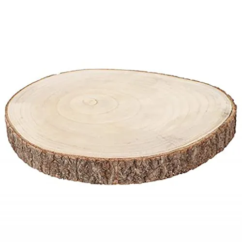 Chaks Extra großer runder Holzring - 34 cm Baumscheibe aus 100% Paulownia-Holz, ideal für DIY Tischdeko und Geschenke zur Hochzeit