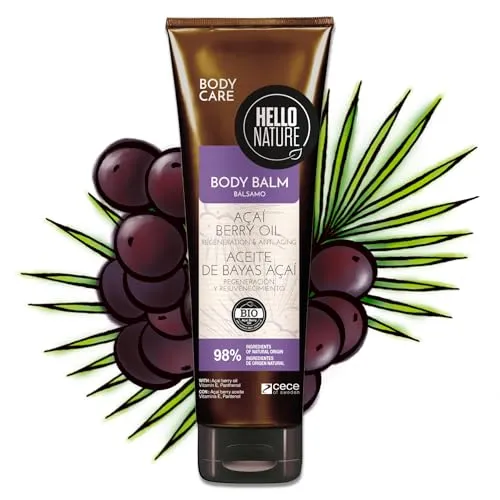 P-Beauty Naturkosmetik Körperbalsam mit Acai Öl - Veganer Body Balm für Damen & Herren - Feuchtigkeitspflege für trockene & sensible Haut regenerierend, pflegend (1x250ml)