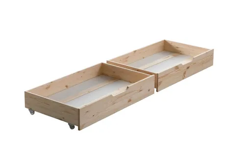 TiCAA Schubkasten Set / Zusatzbett - Betten aus massivem Kiefernholz, praktisches Zubehör für Hausbetten und Etagenbetten, inklusive Rollen und Rollrost für zusätzlichen Komfort.