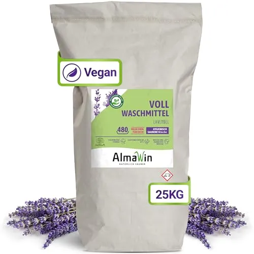 ALMAWIN Vollwaschmittel Pulver Sack 25Kg - Bio-Vollwaschmittel im 25kg Sack, perfekt für umweltbewusste Haushalte und große Wäscheladungen.