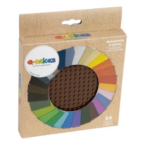 Q-Bricks - Basis Platte 20 x 20 Kartonbox 4 Stück - Farbe Nussbraun