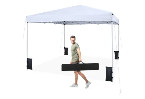 COSTWAY Pop-Up Faltpavillon 3x3m, höhenverstellbar mit UV-Schutz 50+