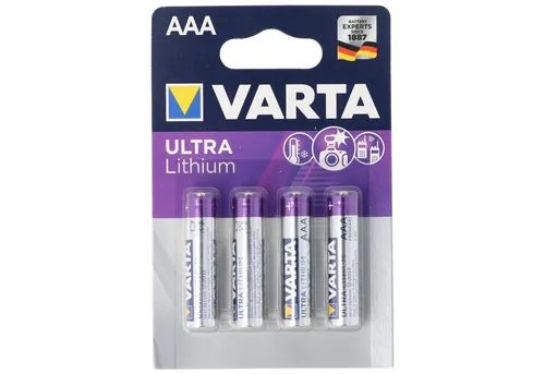 Varta Ultra Lithium AAA Batterie 4er-Blister - Batterien & Akkus - Varta Ultra Lithium AAA Batterien bieten maximale Leistung und Ausdauer, ideal für energieintensive Geräte und extrem zuverlässige Nutzung bei -40 bis +60 °C.