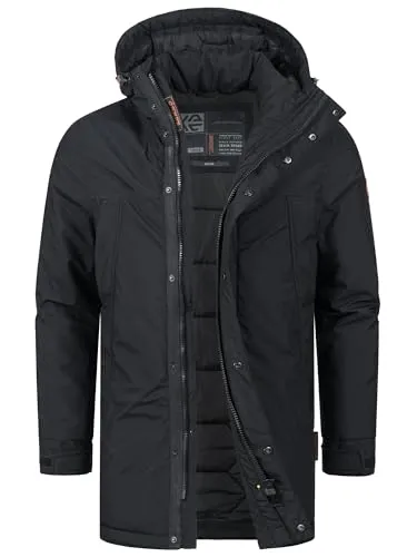 Indicode Herren INBenyot Parka mit Kapuze – Übergangsjacke für Männer in Schwarz, XL - Moderne Übergangsjacke mit zwei geräumigen Außentaschen für sichere Aufbewahrung. Vielseitig kombinierbar und ideal für jeden Anlass. Hochwertige Verarbeitung und nachhaltige Verpackung.