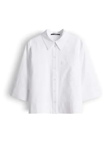 someday Damen Kurzarmbluse | Boxy Hemdbluse aus Baumwollpopeline White, 38 - Stilvolle someday Hemdbluse aus hochwertiger Baumwollpopeline. Ideal für Büro und Freizeit, bietet sie hohen Tragekomfort und vielseitige Kombinationsmöglichkeiten. Die moderne Passform sorgt für einen zeitgemäßen Look.