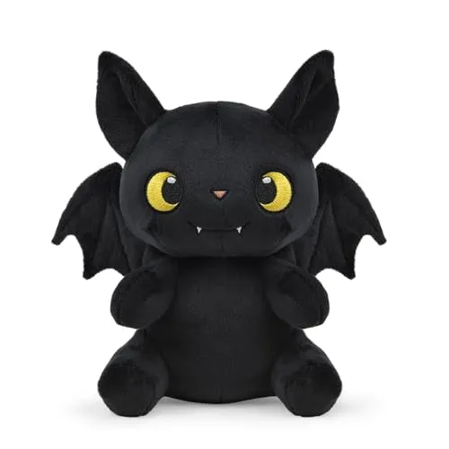 WP Merchandise - Goth Bat Betty Plüschtier 23 cm | Weiches Plüschtier für Kinder & Erwachsene | Niedliches Vampirfledermaus Plüschtier | Schwarz | Halloween | Handgemacht