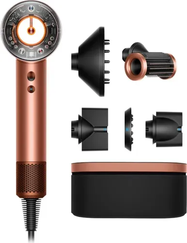 DYSON Supersonic Nural™ Haartrockner Amber Silk (1600 Watt) - Haartrockner mit Air Multiplier™ Technologie für schnelles Trocknen und automatischer Temperaturanpassung zum Schutz der Kopfhaut. 5 intelligente Aufsätze für individuelle Stylingbedürfnisse.