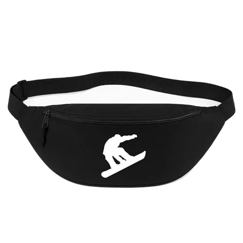 Huuraa Bauchtasche Snowboarden Silhouette Geschenk 2,5 Liter Black Crossbody Bag Snowboarden Geschenkidee
