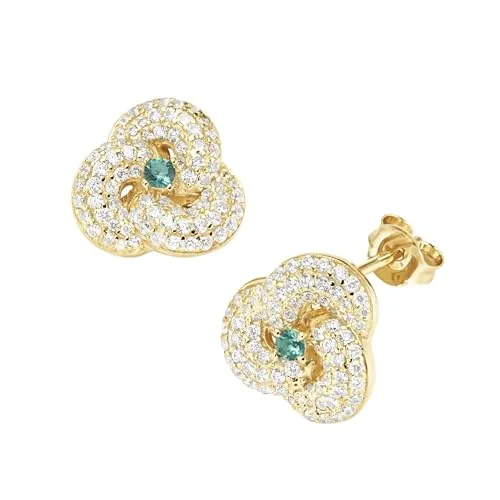 Smart Jewel Ohrstecker Ohrstecker mit Zirkonia und farbigen Ziersteinen, Silber 925