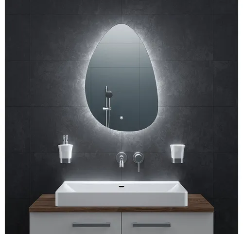 Bringer Badspiegel BRS301 - LED Spiegel mit Anti-Beschlag und Speicherfunktion - Badspiegel mit integrierter Heizfläche, die ein Beschlagen verhindert. Wählen Sie zwischen drei dimmbaren Farbtemperaturen für optimale Lichtverhältnisse. Ideal für stilvolle Badezimmer.