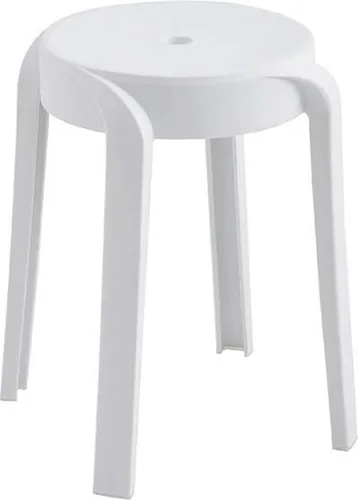 HOME DELUXE Hocker NIVO – Stapelbar, Weiß (4er Set)