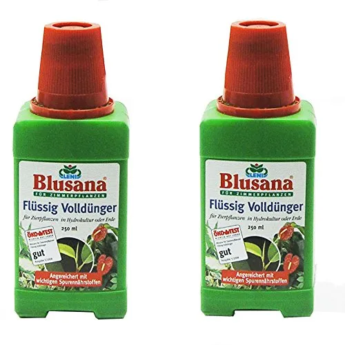 Blusana Premium Universal Flüssigdünger NPK Dünger 6-3-6 für Zierpflanzen Obst- und Gemüse Hydrokultur Erde Hydroponik – mineralischer Volldünger (500 ml - 2 x eckige Flasche)