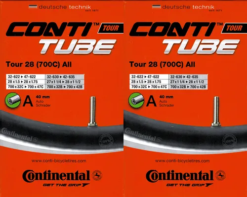 2x Continental Tour 28 all Schlauch 28 Zoll AV (32/47-622) (32/42-630/635) AV40