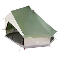vidaXL Familien-Tipi-Zelt Grün-Beige 400x346 cm - Geräumiges Tipi-Zelt für Familienabenteuer im Freien. Hergestellt aus wasserfesten und strapazierfähigen Materialien, bietet es optimalen Schutz und Komfort beim Camping.