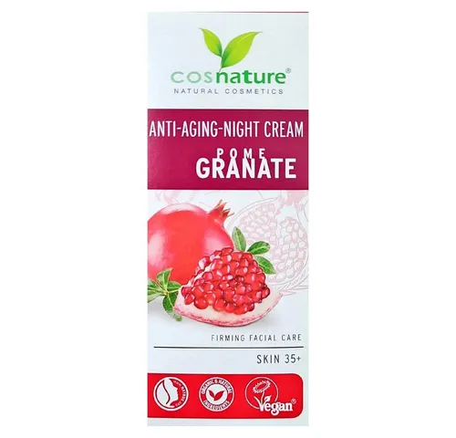 cosnature Anti-Aging Nachtcreme Granatapfel 50 ml - Hochwertige Nachtcreme mit Granatapfel für die anspruchsvolle Haut ab 35 Jahren. Naturkosmetik von Cosnature für eine intensive Pflege über Nacht.